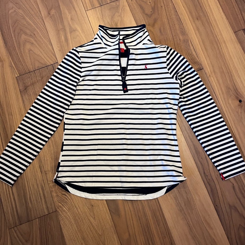 Joules Navy and White Striped Long Sleeve Tee